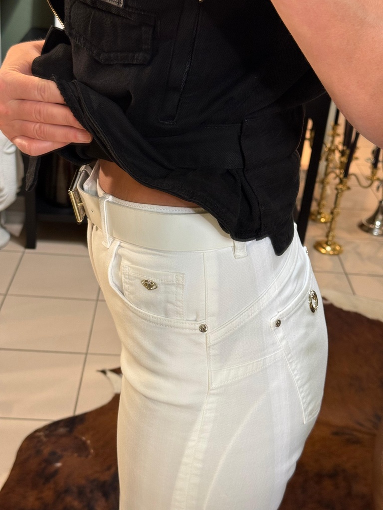 Belted Denim Pantolon 