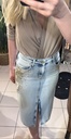 Taş Detaylı Denim Etek
