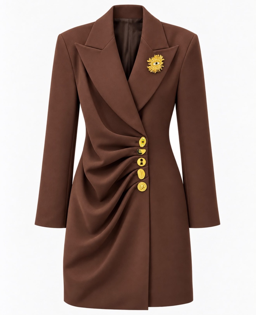 Golden Curve Dress Elbise