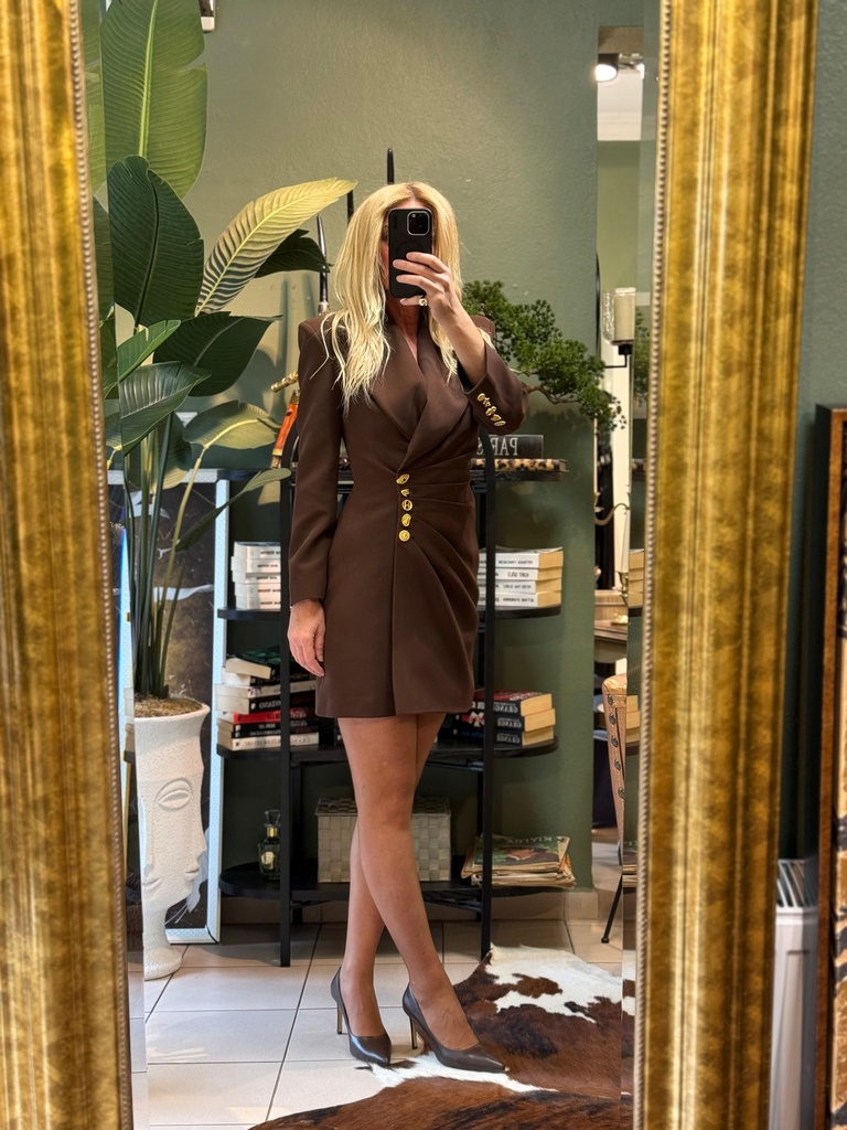 Golden Curve Dress Elbise