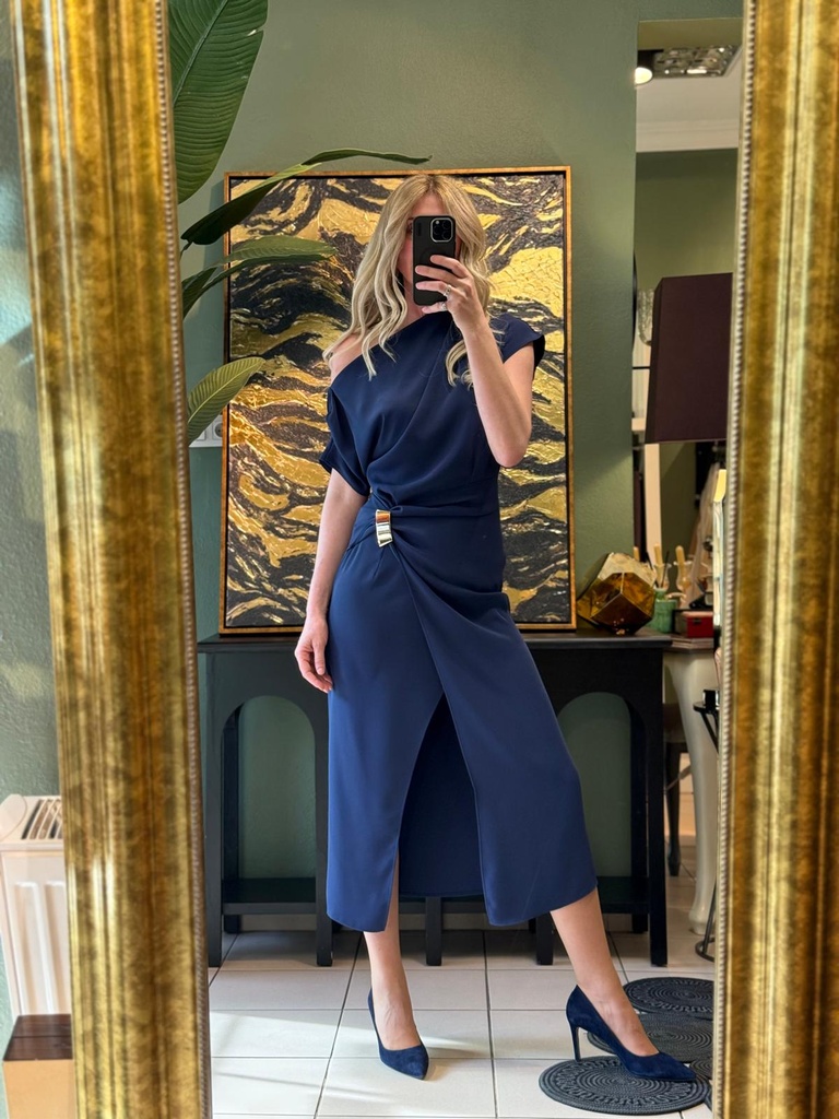 Lacivert renk elbise