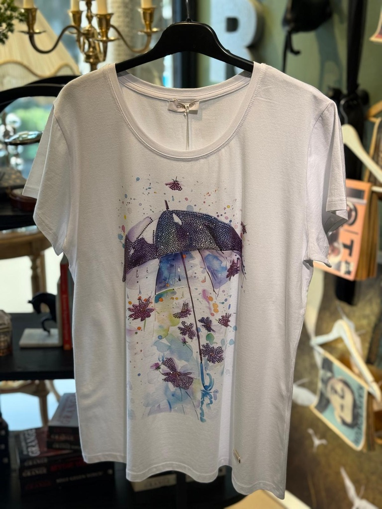 Mor Renk Taş Detay Tişört