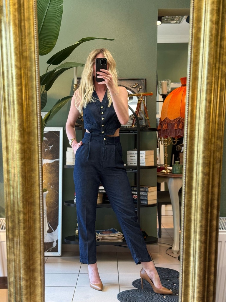 Serpme Taş Detaylı 2 li Takım