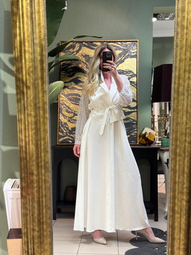 Taş Detaylı Ekru İkili Takım ...