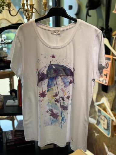 Mor Renk Taş Detay Tişört