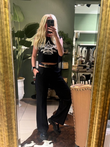 Deri Kemer Detaylı Pantolon